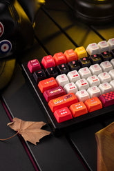 Cool Red Gaming Theme PBT ISO Keycap Set for Mechanical Keyboard, MDA Profile, Dye-Sub Legends, Mx(+)Switches, 140pcs
